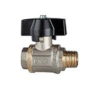 RIEGLER 103292-3340.12 Robinet à boisseau sphérique modèle lourd, poignée papillon, IG/AG, MS ver., G/R 1/4, 1 pièce