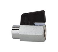 RIEGLER 103339-375.00 Mini robinet à boisseau sphérique, surface lisse, MS vern., G 1/8 IG, DN 8, 1 pièce