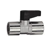 RIEGLER 103349-371.02-1 Mini robinet à boisseau sphérique avec poignée rotative en laiton nickelé Rp 3/8 filetage intérieur