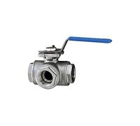 RIEGLER 103475-1082 G-ES Robinet à boisseau sphérique 3 voies alésage en T en acier inoxydable 1.4408, G 1 1/2, DN 40