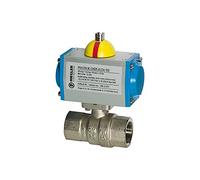 RIEGLER 103540-350.410 Robinet à boisseau sphérique en laiton, pneumat. Actionneur d'ouverture à ressort, Rp 1/2, L=133, 1 pièce