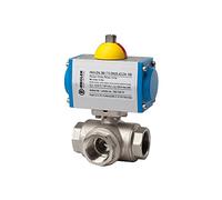 RIEGLER 103552-350.613 Robinet à boisseau sphérique en laiton, pneumat Actionneur, alésage L, Rp 1 1/4, 1 pièce