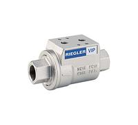 RIEGLER 103729-351.923 Vanne de blocage pneumat bet., double tw., NC, MS vern., FKM, Rp 3/4, 1 pièce