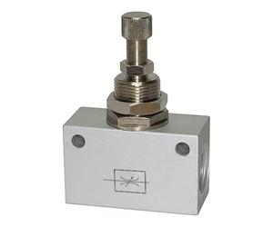 RIEGLER 103810-225.54 Valve d'accélérateur en forme de bloc en aluminium anodisé G 1/4 PN max. 10 bar