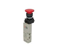 RIEGLER 106439-515.611 Valve 5/2 voies manuelle, bouton champignon, monostable, G 1/8, 1 pièce
