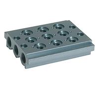 RIEGLER 106623-520.03-18 Plaque de base multiple pour vannes directionnelles 3 positions G1/8