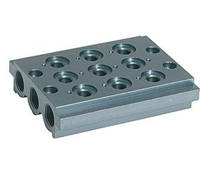 RIEGLER 106623-520.03-18 Plaque de base multiple pour vannes directionnelles 3 positions G1/8