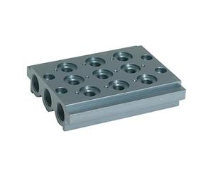 RIEGLER 106633-520.03-14 Plaque de base multiple pour vannes directionnelles 3 positions G1/4
