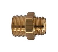 RIEGLER 108014-290.952 Mamelon double filetage cylindrique G 1/2 a M24 x 1,5 A SW 27 Laiton