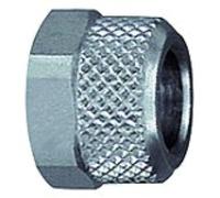 RIEGLER 110644-16.010-6 Écrou de raccord M10 x 1,0 pour tuyau 6/4 mm, SW 12, MS vern, 1 pièce