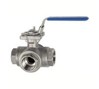 RIEGLER 11081 F-ES Robinet à 3 voies en acier inoxydable 1,4408, G 1 1/4, DN 25