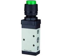 RIEGLER 116002-515.4102 Vanne 5/2 voies M5, manuelle, bouton-poussoir, monostable, G 1/8, vert, 1 pièce
