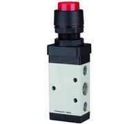 RIEGLER 116004-515.4104 Vanne 5/2 voies manuelle M5 à bouton-poussoir monostable G 1/4 Rouge