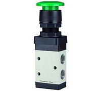 RIEGLER 116008-515.5002 Valve 3/2 voies manuelle M3, bouton champignon, NC, monter, G1/8, vert, 1 pièce