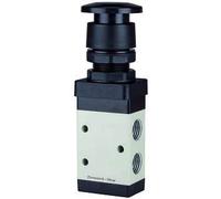 RIEGLER 116009-515.5003 Vanne 3/2 voies M3 manuelle, bouton champignon, NC, monost., G1/4, noir, 1 pièce