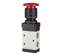 RIEGLER RIEGLER Distributeur 3/2 voies manuel bouton champignon M3 NC monostable G 1/4 rouge Quantité:1