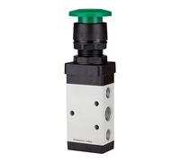 RIEGLER RIEGLER Distributeur 5/2 voies manuel M5 bouton poussoir champignon monostable G 1/4 vert Quantité:1