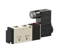 RIEGLER 116127-517.2004 Vanne électrique 5/2 voies 4 V monost, G 1/4, 24 VDC, 1300 l/min, 1 pièce
