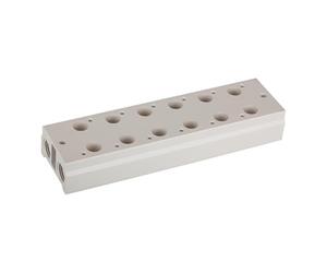 RIEGLER 116237-5510.08-14 Plaque de base multiples, 3/2 voies, 8 positions, G 1/8, G 1/4, 1 pièce