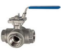 RIEGLER 135933 Robinet à boisseau sphérique 3 voies en acier inoxydable 1.4408 G 1 1/4 DN 32-1 pièce