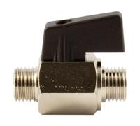 RIEGLER 143656-375.51 Mini robinet à boisseau sphérique avec surface lisse MS vern, G 1/4 AG, DN 8, 1 pièce