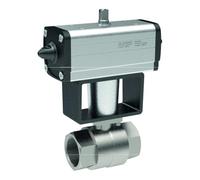 RIEGLER 351.513-1 Robinet à bille en acier inoxydable avec entraînement pneumatique à la molette à double action Rp 1 1/2