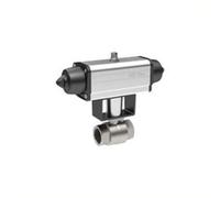 RIEGLER 351.520-2 Robinet à bille en acier inoxydable avec entraînement pneumatique à la pointe du pneumatique pour un fonctionnement facile, Rp 3/4