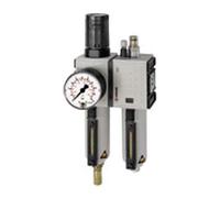 RIEGLER FU 616-M-10 FUTURA Unité de maintenance en deux parties avec réservoir en métal, tube de vision et manomètre, entièrement automatique, taille 4, 0,5-10 bar, G 1"