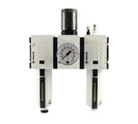 RIEGLER FU 626-M-16 FUTURA Unité de maintenance en 3 parties avec récipient en métal, tube de vision et manomètre, semi-automatique, taille 4, 0,5-16 bar, G 1"