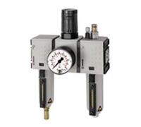 RIEGLER FU 637-M-10 FUTURA Unité de maintenance en 3 parties avec récipient en métal, tube de vision et manomètre, entièrement automatique, taille 4, 0,5-10 bar, G 3/4"