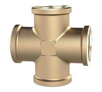 RIEGLER Pièce en croix KST34MSIG - En laiton brut - 4 filetages intérieurs - Filetage G 3/4" - Pression de fonctionnement : 16 bar