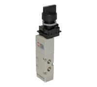 RIEGLER Riegler 5/2 électrovanne, levier rotatif manuel court, bistable, G 1/8, 2 positions Quantité:1