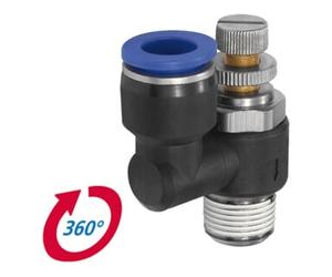 RIEGLER Riegler Clapet anti-retour à étranglement « Série Bleue » Évacuation R1/4 à droite Ø10mm Quantité:1