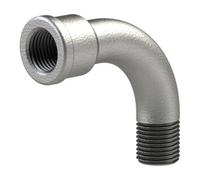 RIEGLER Riegler Coude 1 long, 90°, FI/MI, Rp/R 1 1/2, fonte malléable noir galvanisée Quantité:1