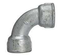 RIEGLER Riegler Coude 2a, court, 90°, FI/FI, Rp 2, fonte malléable noire, galvanisée à chaud Quantité:1