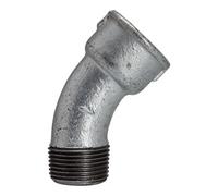 RIEGLER Riegler Coude 40, 45°, FI/MI, Rp/R 1 1/4, fonte malléable noire galvanisée Quantité:1