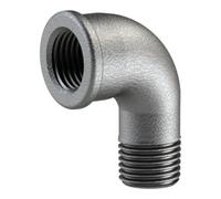 RIEGLER Riegler Coude 92, 90°, FI/ME, Rp/R 1 1/2, fonte malléable noire galvanisée Quantité:1