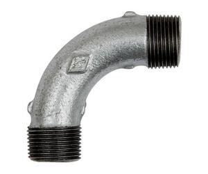 RIEGLER Riegler Courbe 3, longue, 90°, AG/AG, R 1, fonte malléable noire galvanisée à chaud Quantité:1
