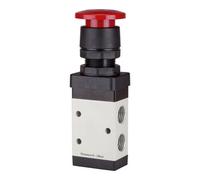 RIEGLER RIEGLER Distributeur 3/2 voies manuel bouton champignon M3 NC monostable G 1/4 rouge Quantité:1