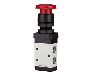 RIEGLER RIEGLER Distributeur 3/2 voies manuel M3 bouton champignon cran d'arrêt d'urgence NC G 1/8 Quantité:1