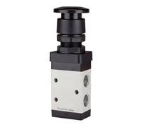 RIEGLER RIEGLER Distributeur 3/2 voies manuel M3 bouton champignon NC monostable G 1/8 noir Quantité:1