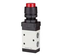 RIEGLER RIEGLER Distributeur 3/2 voies manuel M3 bouton poussoir NF monostable G 1/8 rouge Quantité:1