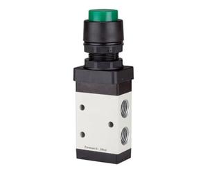 RIEGLER RIEGLER Distributeur 3/2 voies manuel M3 bouton poussoir NF monostable G 1/8 vert Quantité:1