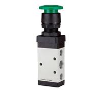 RIEGLER RIEGLER Distributeur 5/2 voies manuel M5 bouton poussoir champignon monostable G 1/4 vert Quantité:1