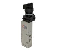 RIEGLER Riegler Electrovanne 5/2 voies, levier rotatif manuel long, bistable, G 1/8, 2 positions de commutation Quantité:1