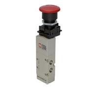 RIEGLER Riegler Electrovanne 5/2 voies manuelle, bouton champignon, verrouillage d'urgence, monostable, G 1/8 Quantité:1
