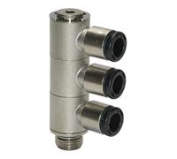 RIEGLER Riegler L-Distributeur multiple 3 voies « click-clock », pivotant, G 1/8 à Ø 6 mm Quantité:1