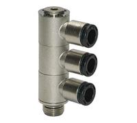 RIEGLER Riegler L-Multiprises 3 voies « click-clock », rotatif, G 1/4 a. Ø 6 mm Quantité:1