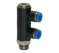 RIEGLER Riegler L-multiprises « Série Bleue », 2 voies pivotantes, G 1/2 a. Ø10mm Quantité:1