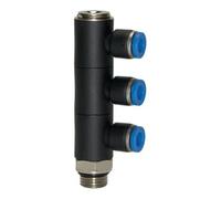 RIEGLER Riegler L-Multiprises « Série Bleue », 3 voies, pivotant, G 3/8 à Ø6mm Quantité:1